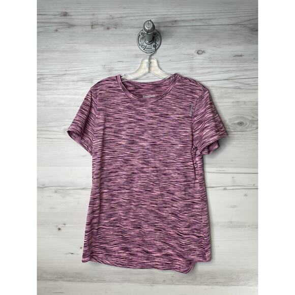 Reebok Shirt Womens Large Purple Pink Space Dye Athletic Tee Training Polyester - Picture 1 of 9